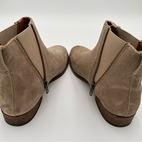 Frye Ash Leather Suede Carly Zip Slip On Ankle Boot Booties Shoes Size 8.5 NWOT - Picture 8 of 9
